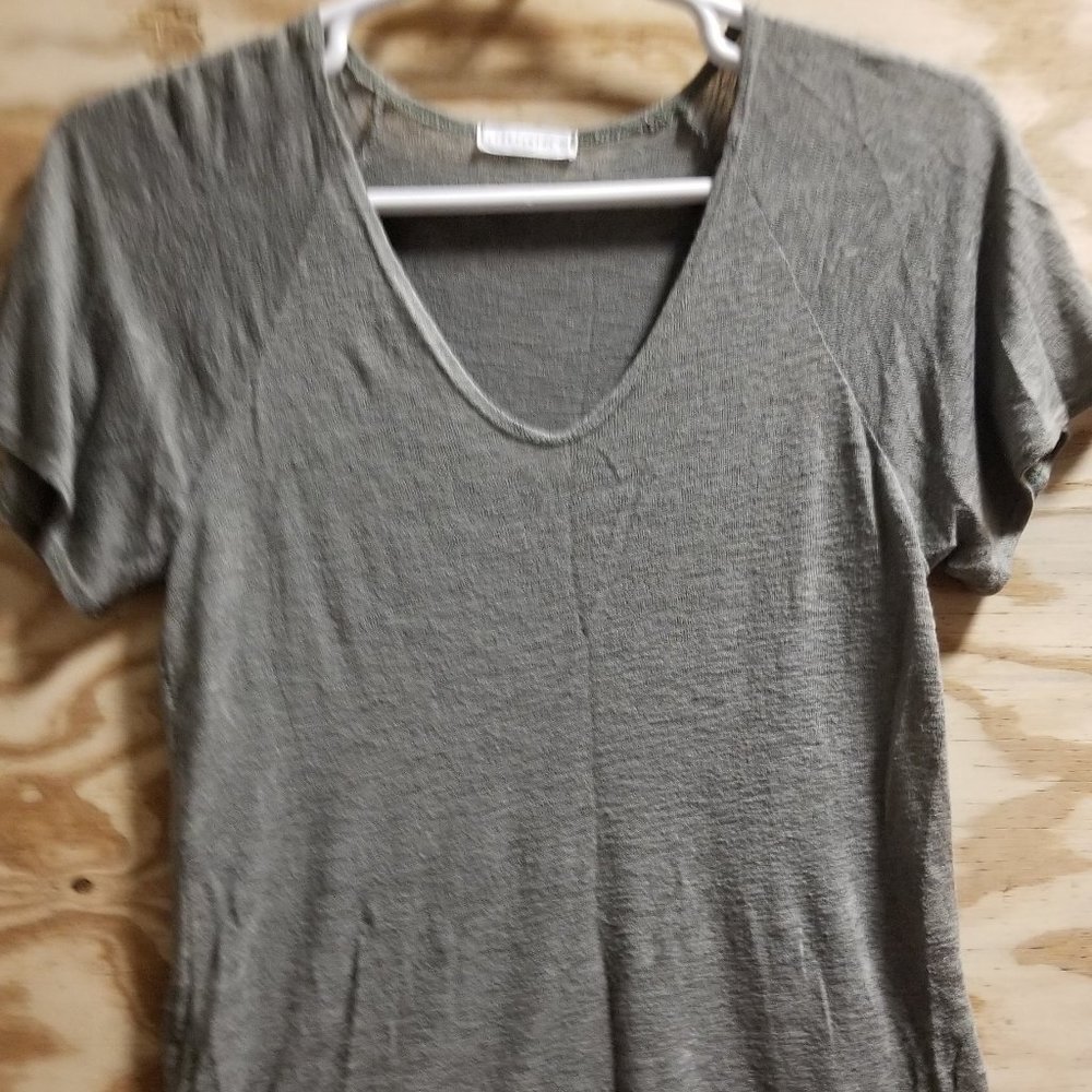 Nasabi + Mint Women's Top Small Short Sleeve‎ Gray Made USA
